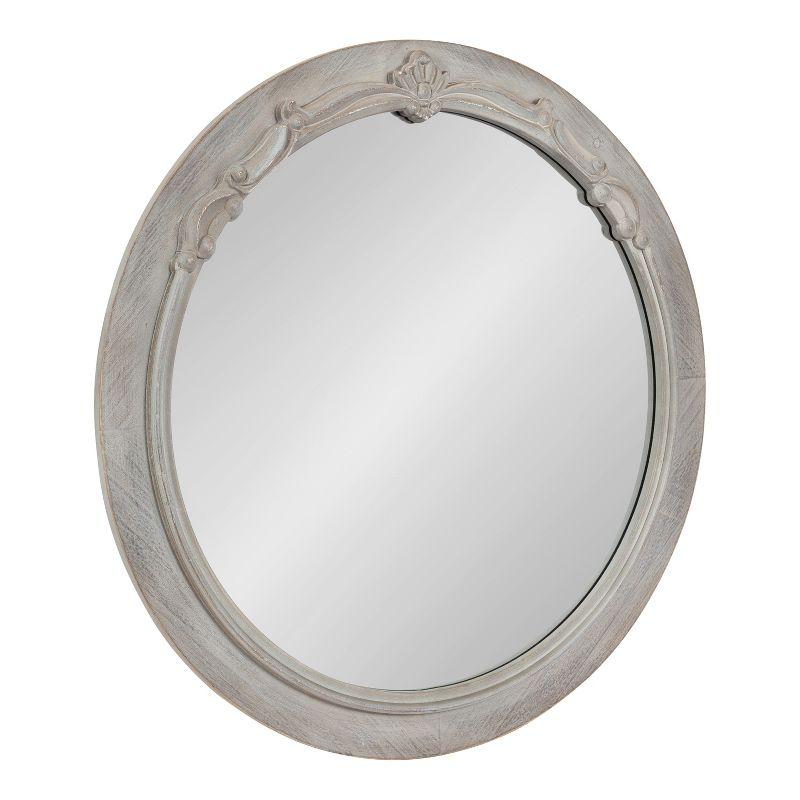 Kate and Laurel Irelyn Round MDF Round Mirror, 26" Diameter, Gray