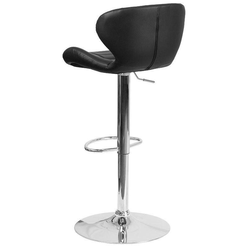 Flash Furniture Contemporary Adjustable Height Barstool with Curved Back and Chrome Base