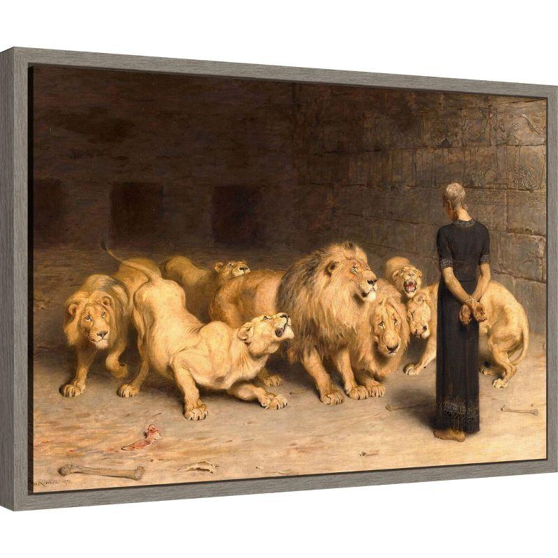 Amanti Art Daniel in the Lions Den 1872 by Briton Riviere Framed Canvas Wall Art