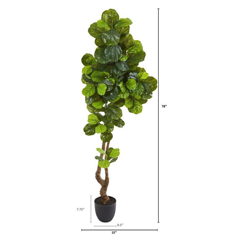 Lush Greenery 78'' Real-Touch Fiddle Leaf in Pot