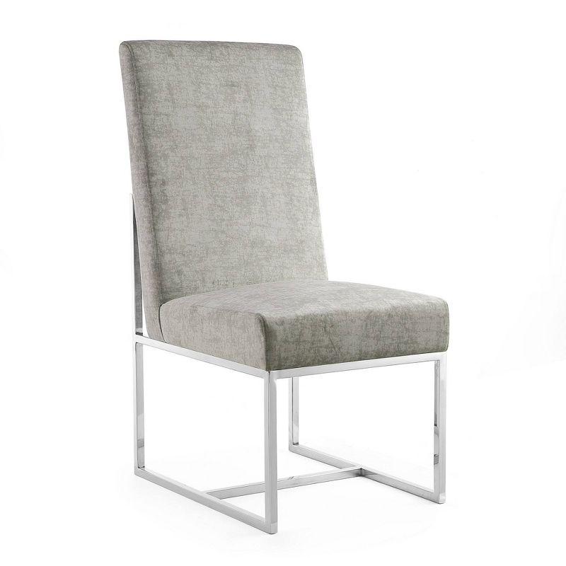 High-Back Velvet Upholstered Arm Chair with Steel Frame