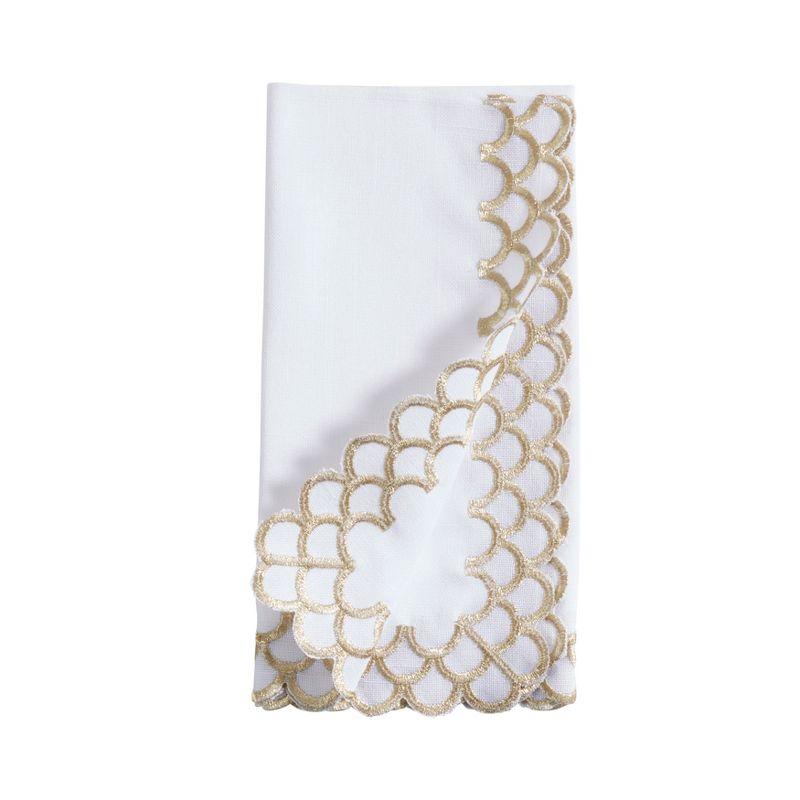 Saro Lifestyle Scalloped Edge Napkin (Set of 4)