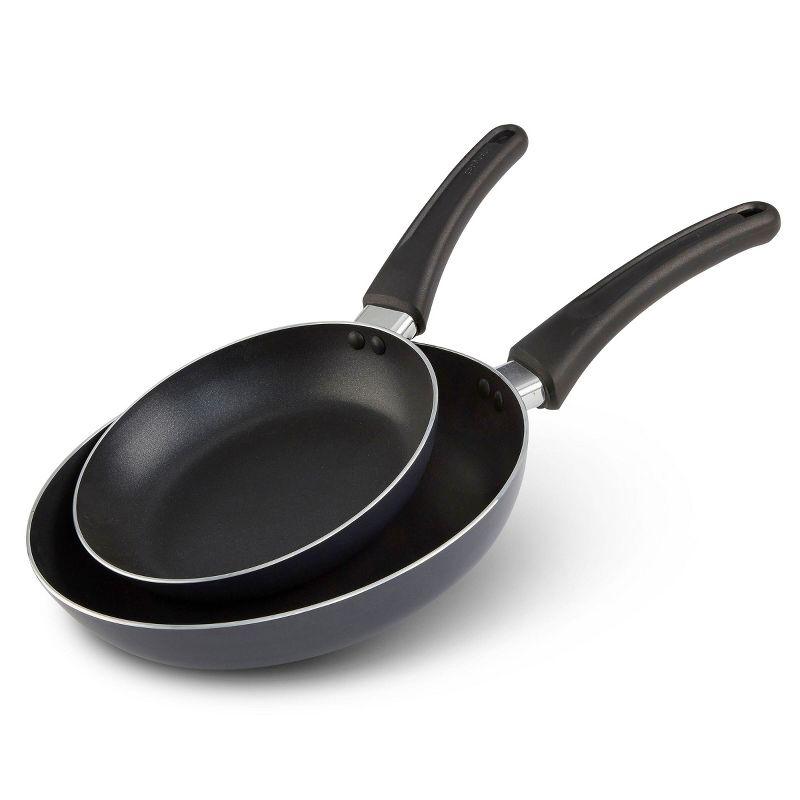 GoodCook 2-Piece Black Nonstick Aluminum Frying Pan Set