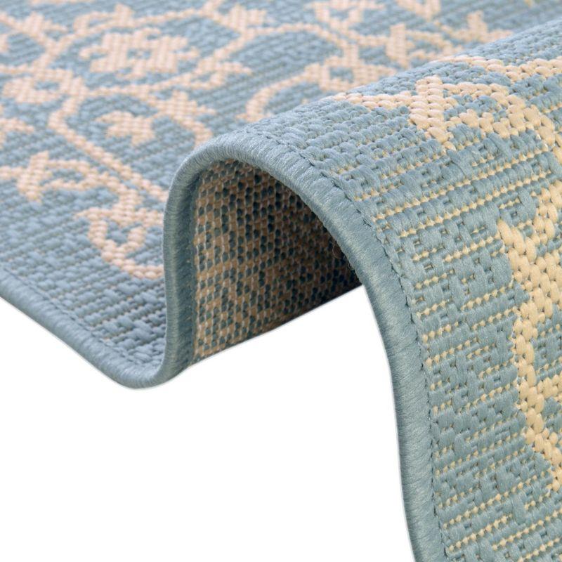 Unique Loom Outdoor Botanical Collection Area Rug - Allover (2'  x 3' 1" Rectangle Light Blue/Beige)