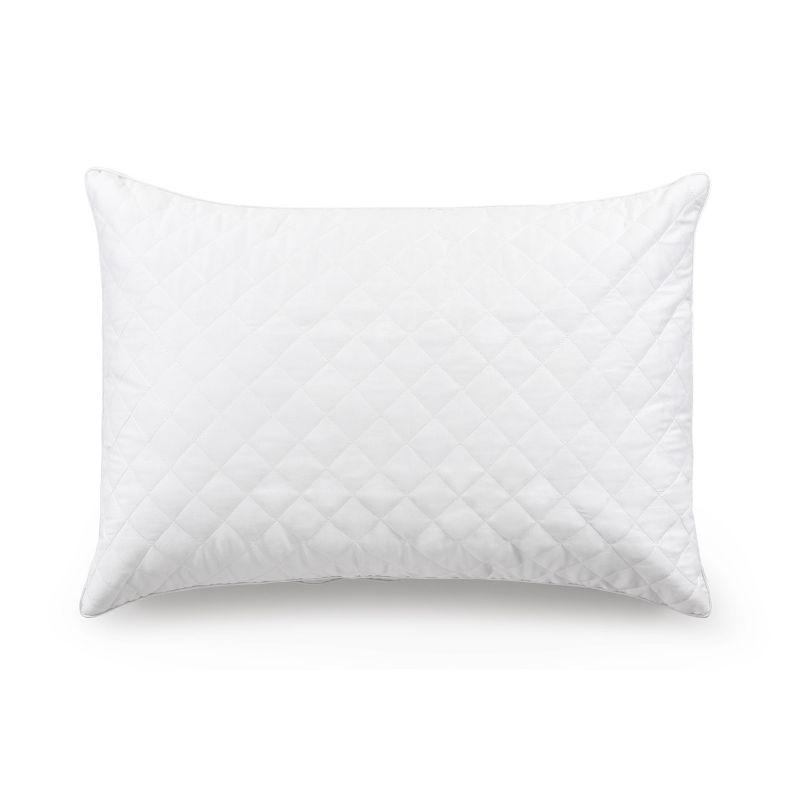 White Cotton Quilted Memory Foam Hypoallergenic Pillow Set