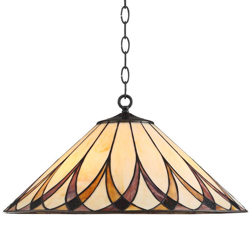 Serena Bronze 24" Art Glass Pendant Chandelier