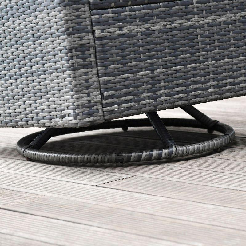 Outsunny Outdoor Swivel Rocker, PE Wicker Dining Chair, 360 Degree Swivel Patio Glider with Cushions, Steel, Cream White