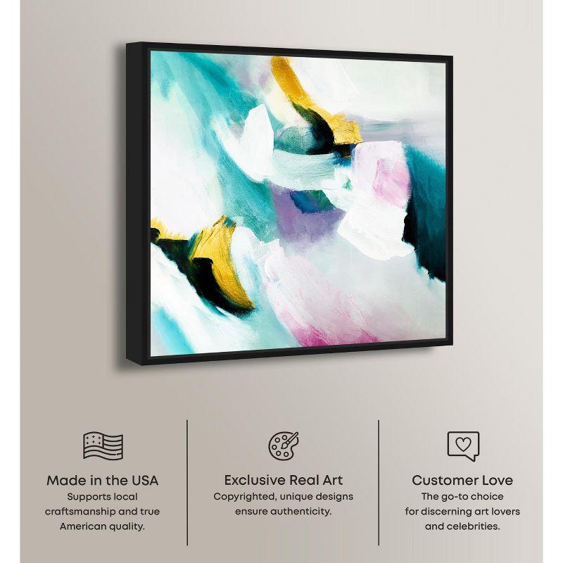 Art Remedy Art Remedy Still Violas Framed Blue Abstract 1 Piece Canvas Wall Art 56586