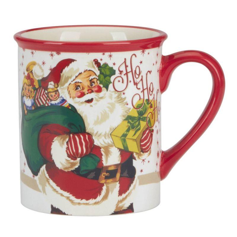 Santa's Retro Christmas Set if 4 Mugs 18 oz