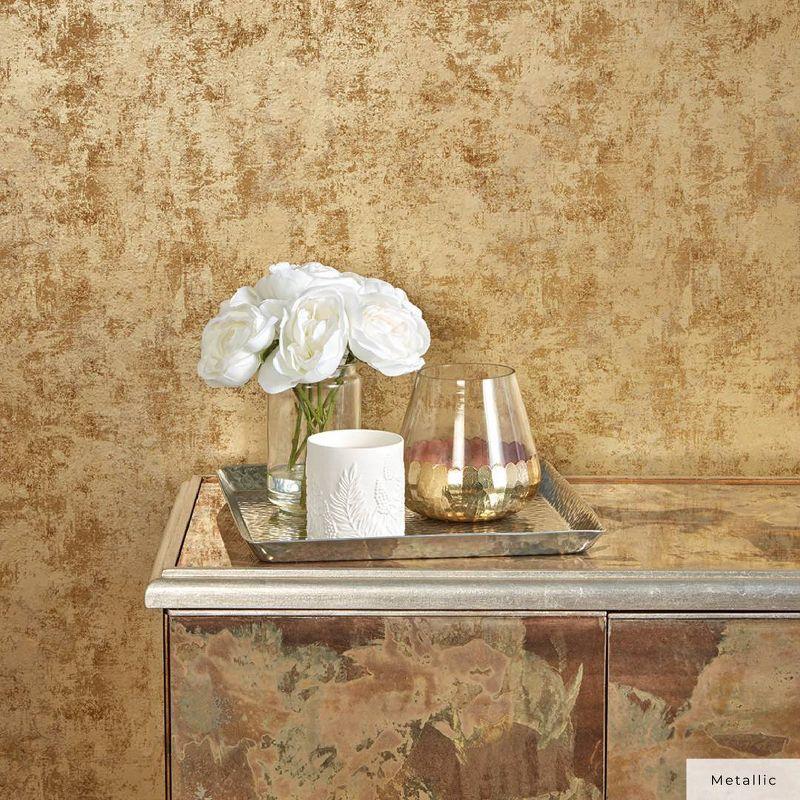 Tempaper & Co. Distressed Gold Removable Peel and Stick Wallpaper, Gold Leaf, 28 sq ft: Nursery, Botanical, Vinyl, Self-Adhesive