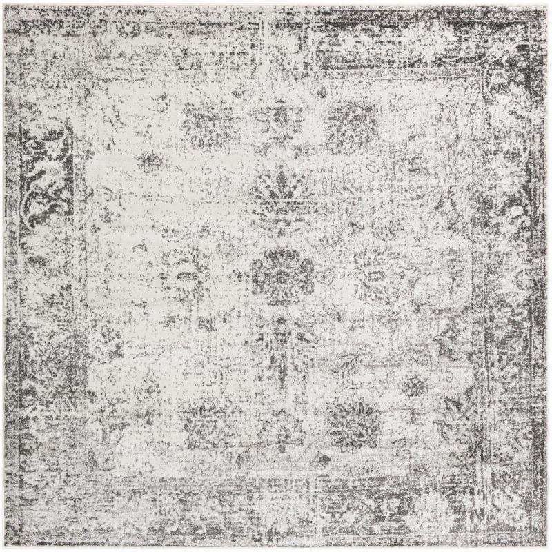 Casino Sofia Gray 8' Square Indoor Synthetic Rug