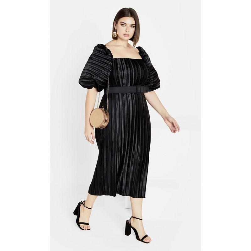CITY CHIC | Women's Plus Size Krista Pleat Dress - black - 16W