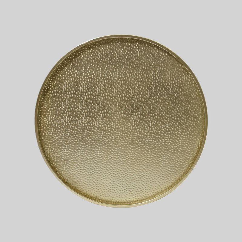 Braeburn Modern Round Coffee Table Gold - Christopher Knight Home: Hammered Iron, No Assembly Required