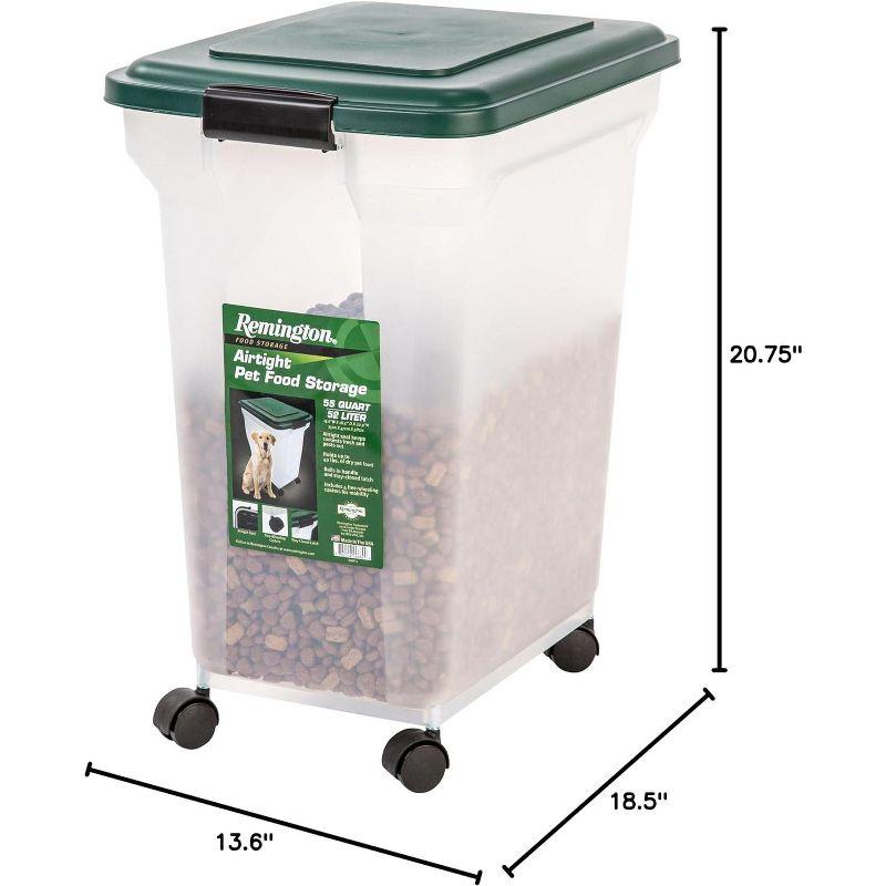 Remington 55 Qt Airtight Plastic Pet Food Storage Container