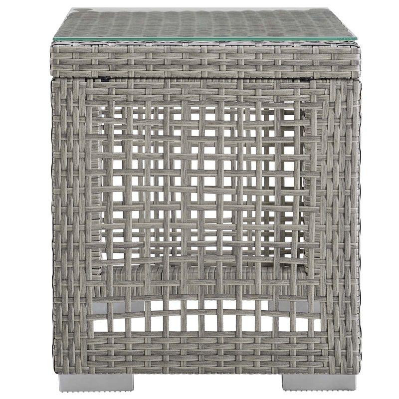 Modway Aura Outdoor Patio Wicker Rattan Side Table - Gray