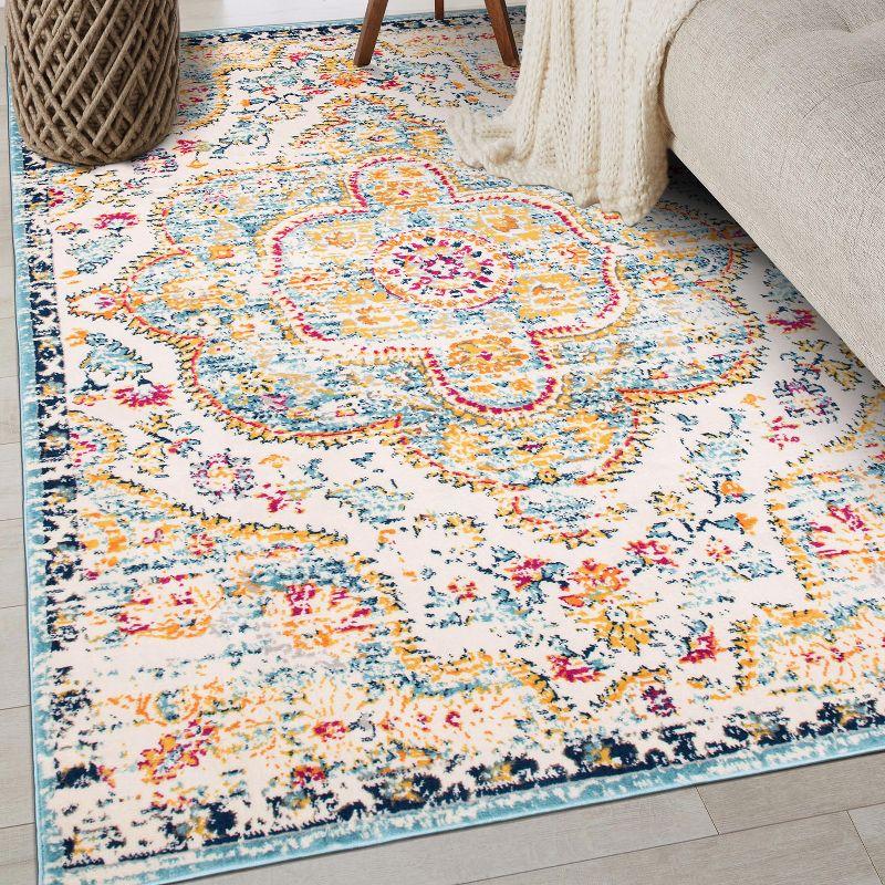 World Rug Gallery Distressed Vintage Bohemian Area Rug