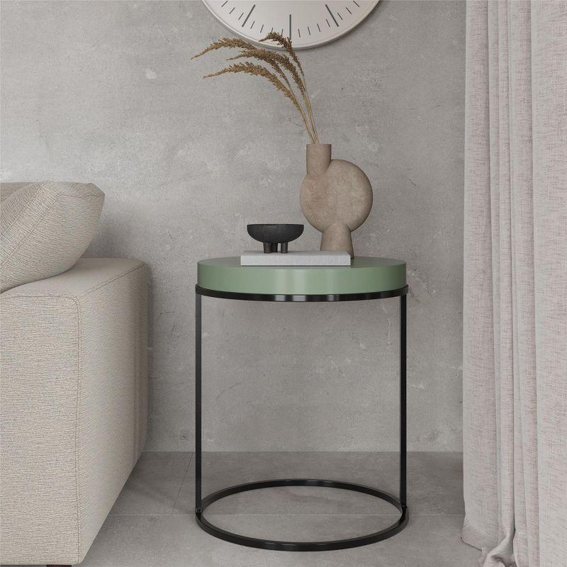 Cortney's Collection Perry Round Accent Table, Sage Green