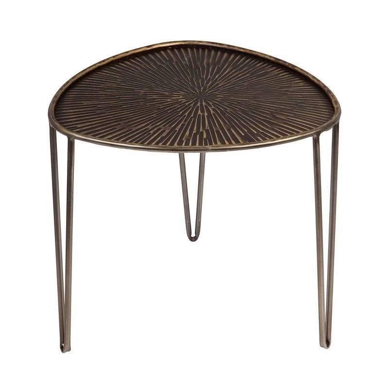 Evergreen Beautiful Leaf Shape Metal Nested Side Tables, Set of 3 - 21 x 21 x 19 Inches Homegoods and Decorations for Every Space