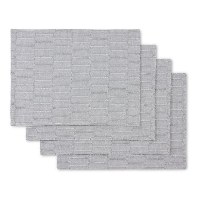 Martha Stewart Honeycomb Modern Farmhouse Reversible Placemat Set (Set of 4)