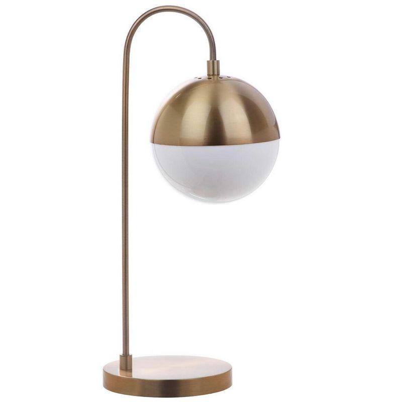 Contemporary Brass Gold 20.5" Desk Lamp with Retro Globe Shade