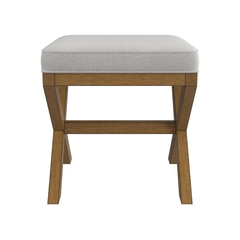Hillsdale Furniture 18.5" Somerset Backless Wood Vanity Stool Fog: Padded Ottoman Bench, Polyester Upholstery