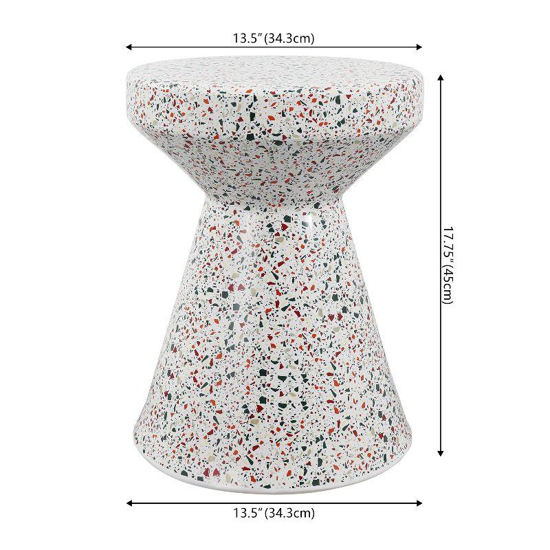 happimess Xenia Modern Bohemian Terrazzo Indoor/Outdoor Drum Accent Table