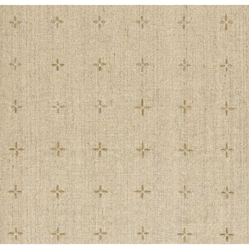Momeni 2'3"x8' Oliver Cross Handloomed Runner Rug Natural: Geometric Wool & Polyester, Low Pile, Indoor Use