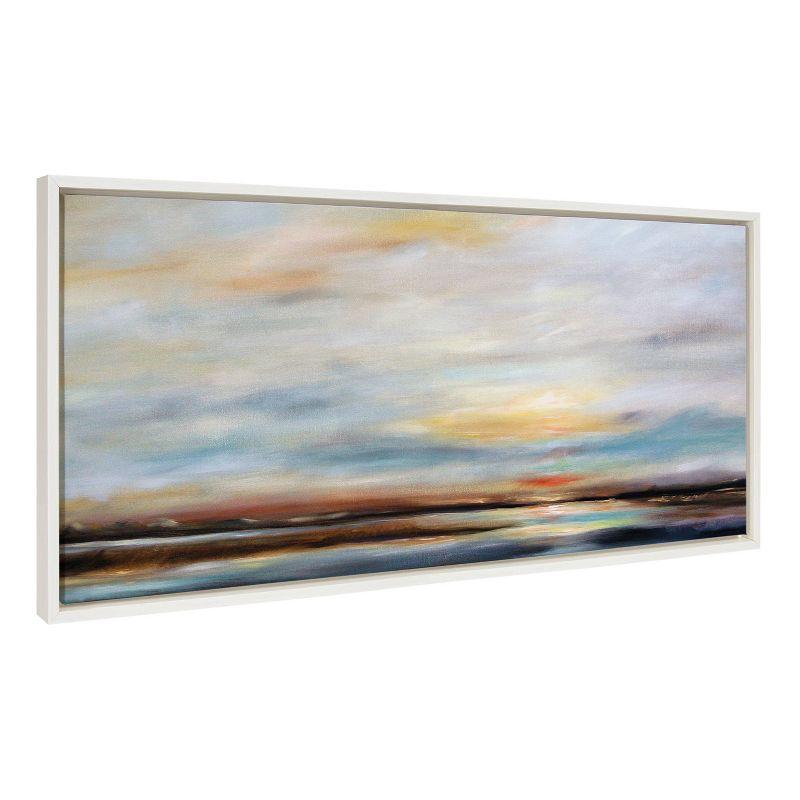 Carolina Sunset Skyline Canvas Print with White Frame