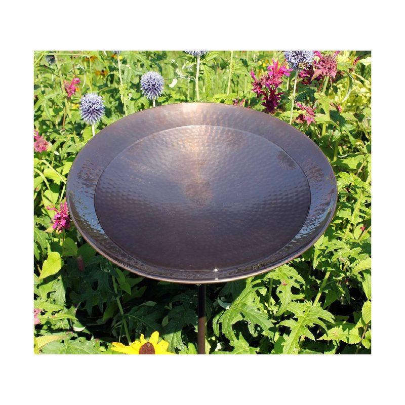 Burnt Copper 14" Birdbath with 36" Wrought Iron Stake