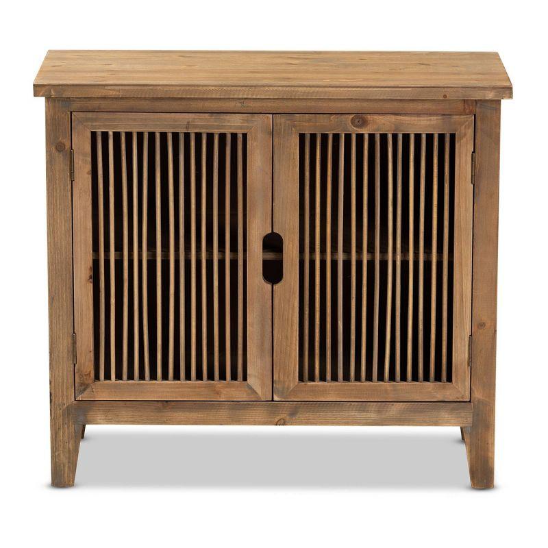 Clement Medium Oak 2-Door Wood Spindle Accent Cabinet