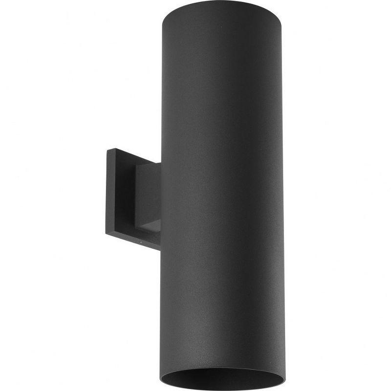 Elegant 18" Dimmable Black & Bronze Outdoor Wall Cylinder