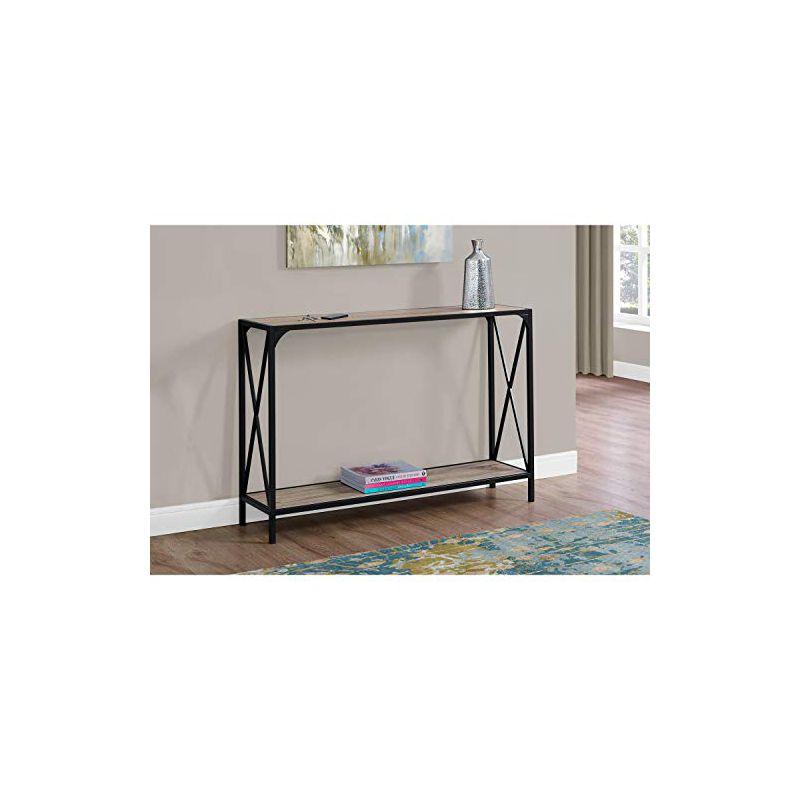 Monarch Specialties Accent Table, Console, Entryway, Narrow, Sofa, Living Room, Bedroom, Brown Laminate, Black Metal, Contemporary, Modern