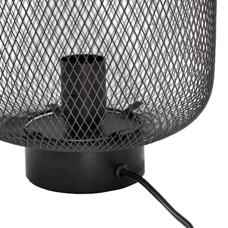 Metal Mesh Industrial Table Lamp Black - Simple Designs: ETL Listed, No Assembly Required