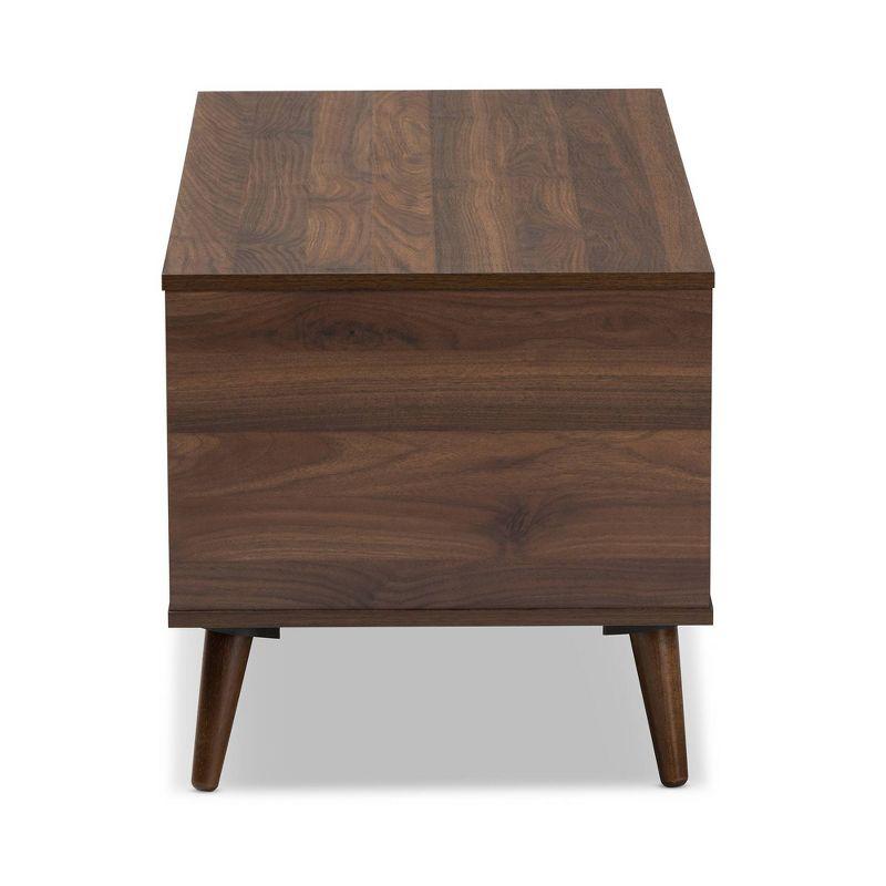 Linas Wood Coffee Table Walnut - Baxton Studio: Mid-Century Modern Design, Rubberwood Frame, Rectangular Shape