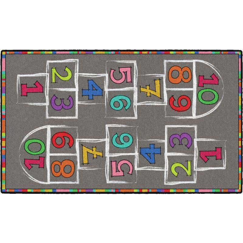 Flagship Carpets Hopscotch Rainbow Numbers Children's Area Rug, 3' x 5'