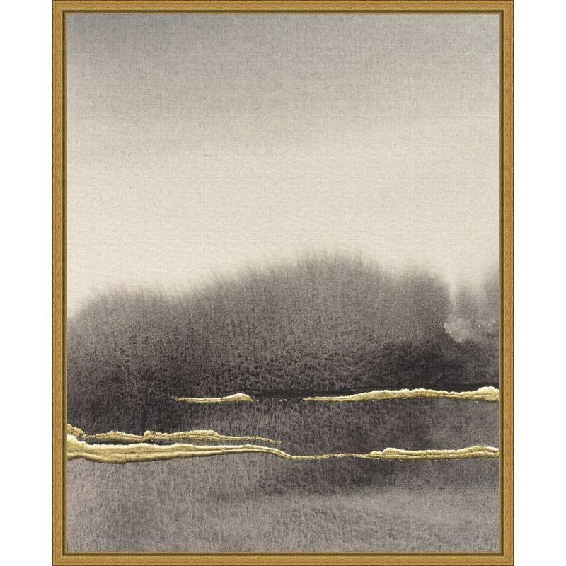 Abstract Gray and Gold Canvas Print with Gold Frame