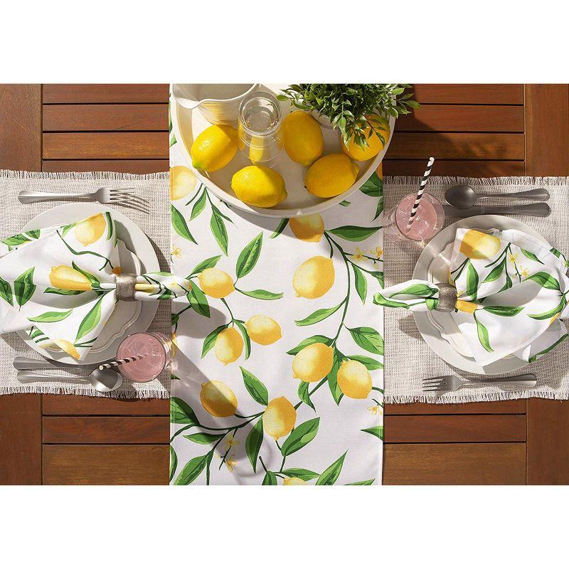 Design Imports Lemon Bliss Print Outdoor Table Runner 14X108 Inches