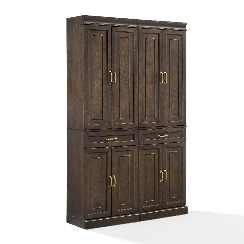 Stanton Tall Brown Wood Kitchen Storage Pantry Set