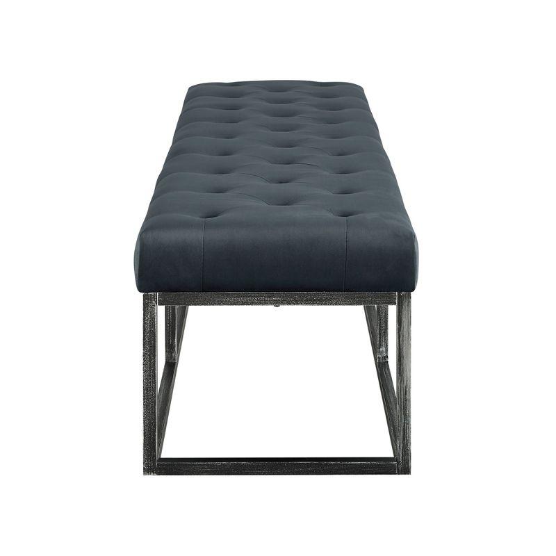 Danes Claire Tufted Bench with Iron Legs, Modern 72.5" Bench for Bedroom or Living Room
