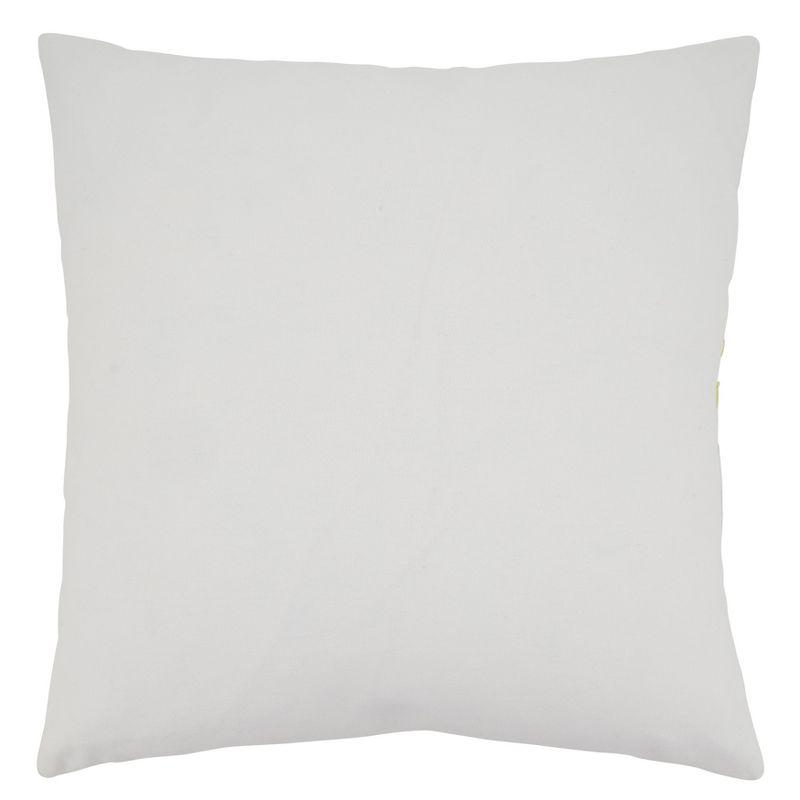 Lime and Blue Cotton Embroidered Euro Pillow Cover