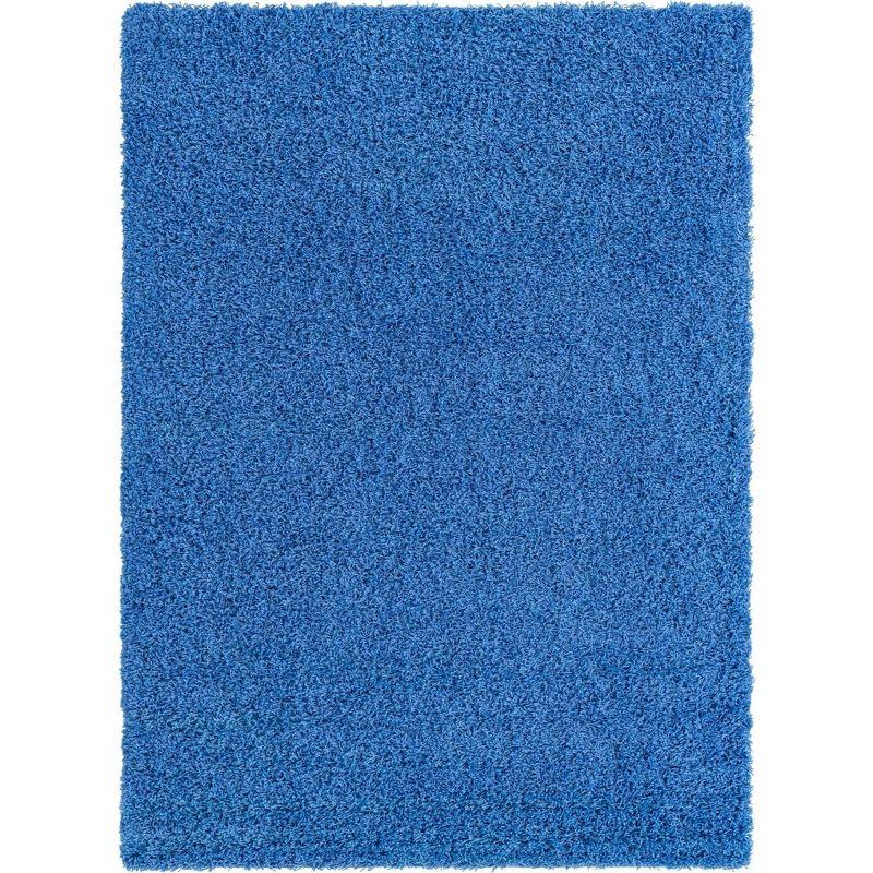 Unique Loom 8' 0 x 11' 0 Rectangle Solid Shag Periwinkle Blue Area Rug