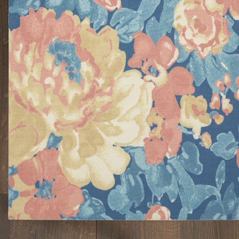 Waverly Floral Blue Outdoor Area Rug