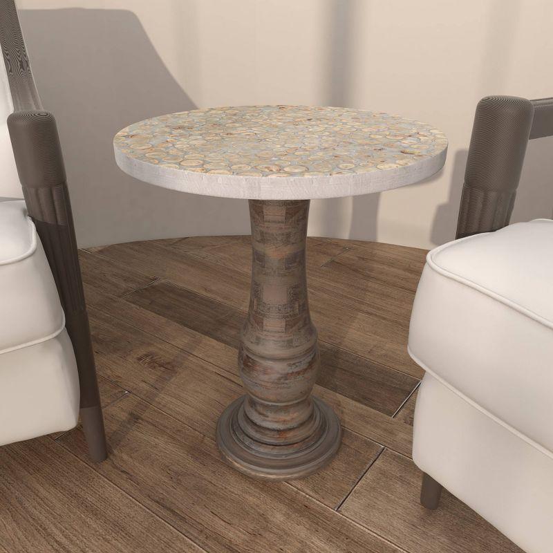 21" x 18" Rustic Wood Accent Table Gray - Olivia & May