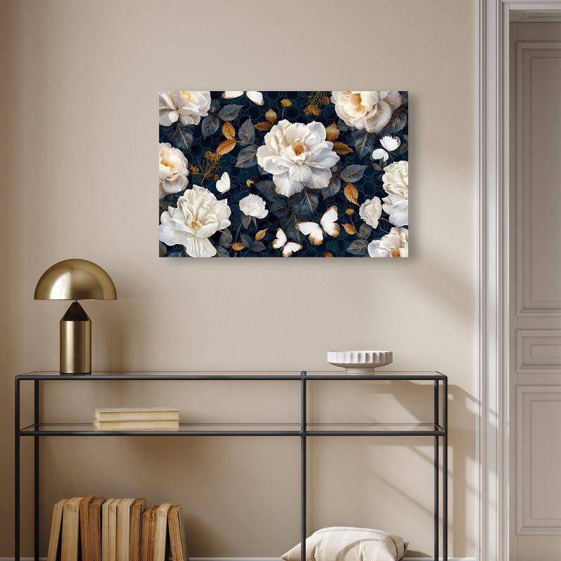 Art Remedy Navy Elegance Floral Realistic Wall Art by Art Remedy