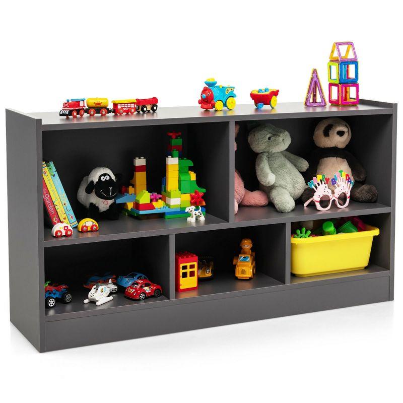 Gray 5-Cube Kids Toy Storage Organizer with Shelves