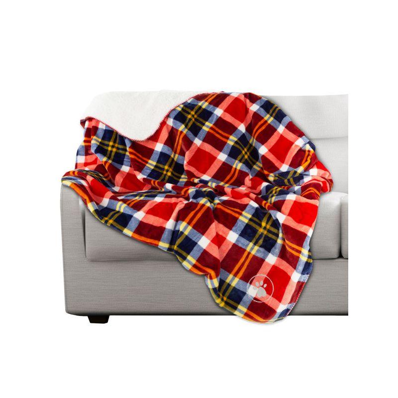 Large Red Plaid Waterproof Outdoor Pet Blanket