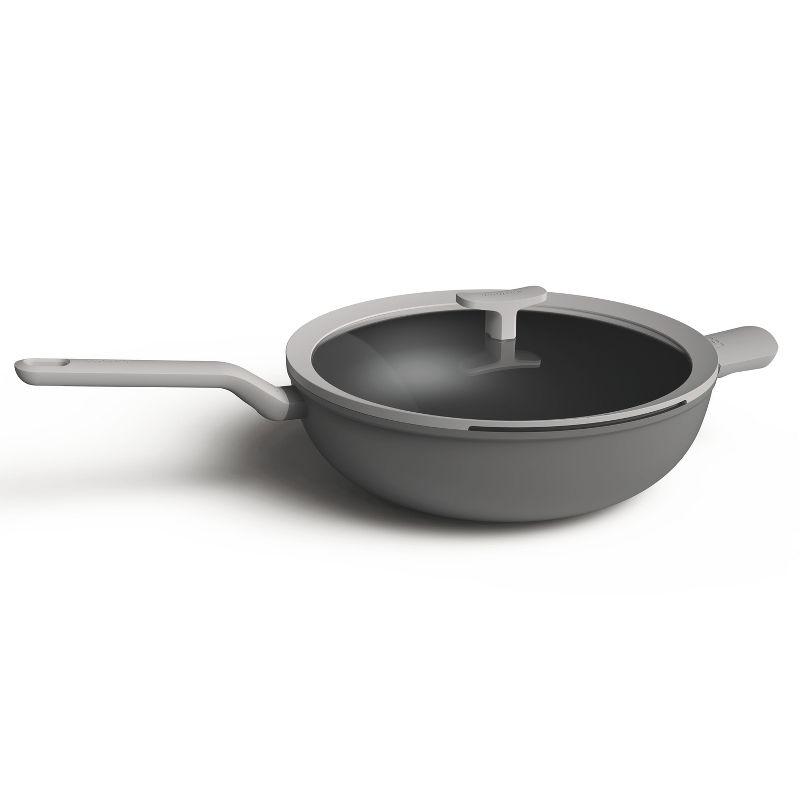 BergHOFF Leo 12.5" Non-stick Wok 6.2Qt., Gray, Glass Lid