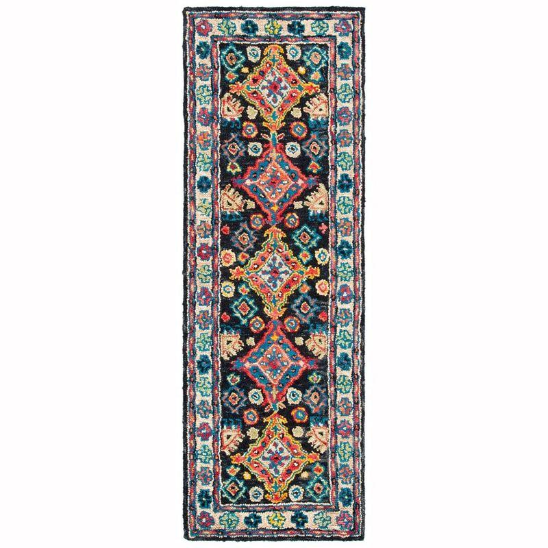 Aspen APN521 Hand Tufted Indoor Accent Rug - Charcoal/Blue - 2'3"x5' - Safavieh