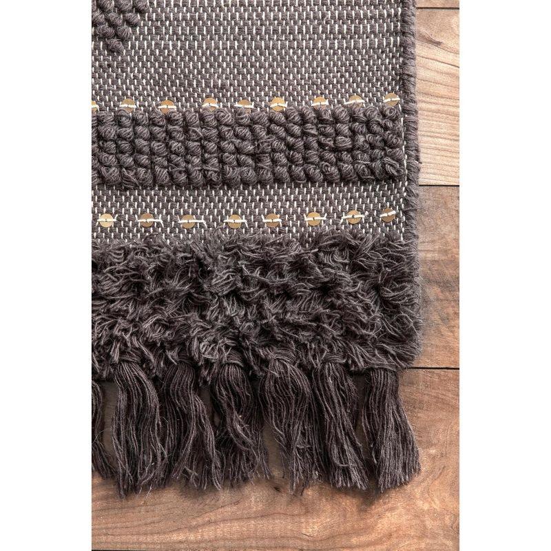 High-Low Durden Geometric Gray 5' x 8' Wool Area Rug