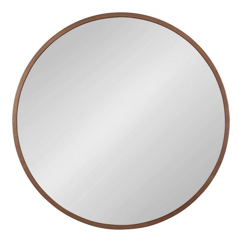 26" x 26" Travis Round Wood Accent Decorative Wall Mirror Bronze - Kate & Laurel All Things Decor